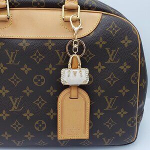 Authentic Louis Vuitton Luggage tag with Unbranded Keycharm